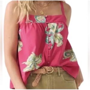 Faherty Marina Seersucker Top. Adjustable Straps. Size Large